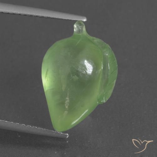 8.87ct Natural Verde amarillento Prehnite, Elegante, Translúcido