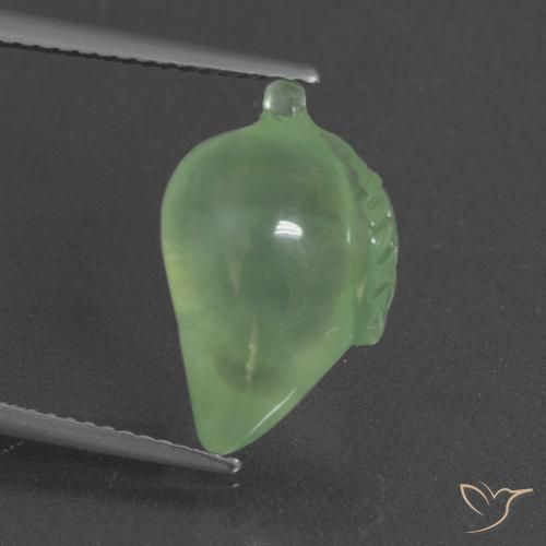 8.55ct Natural Verde pera Prehnite, Elegante, Translúcido