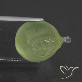 Prehnite Verde amarillento natural de 15.46 ct, Elegante, Translúcido