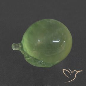 Prehnite Verde pera pálido natural de 13.40 ct, Elegante, Translúcido