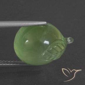 Prehnite Verde pera pálido natural de 13.40 ct, Elegante, Translúcido