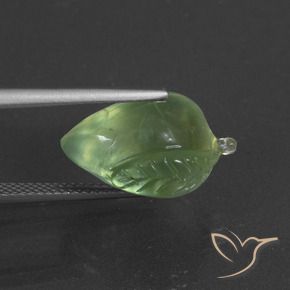 Prehnite Verde pera natural de 11.27 ct, Elegante, Translúcido
