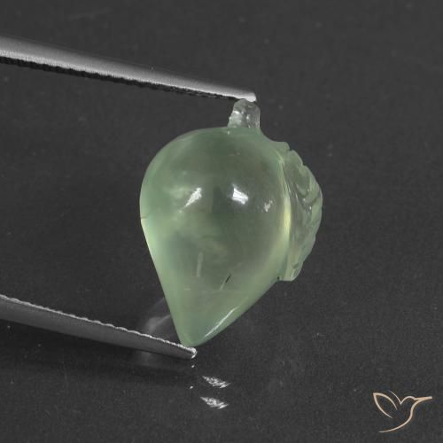 9.98ct Natural Verde pera claro Prehnite, Elegante, Translúcido