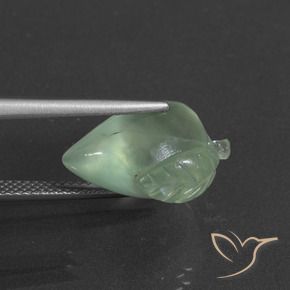 Prehnite Verde pera claro natural de 9.98 ct, Elegante, Translúcido
