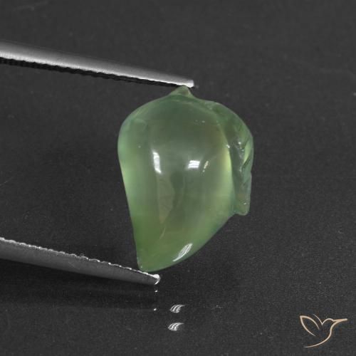 7.74ct Natural Verde pera Prehnite, Elegante, Translúcido