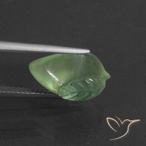 Prehnite Verde pera natural de 7.74 ct, Elegante, Translúcido