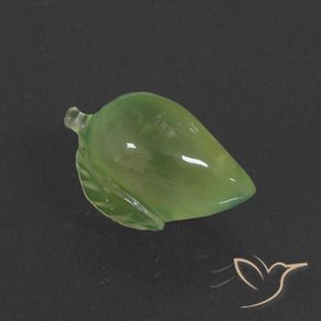 Prehnite Verde lima natural de 12.43 ct, Elegante, Translúcido