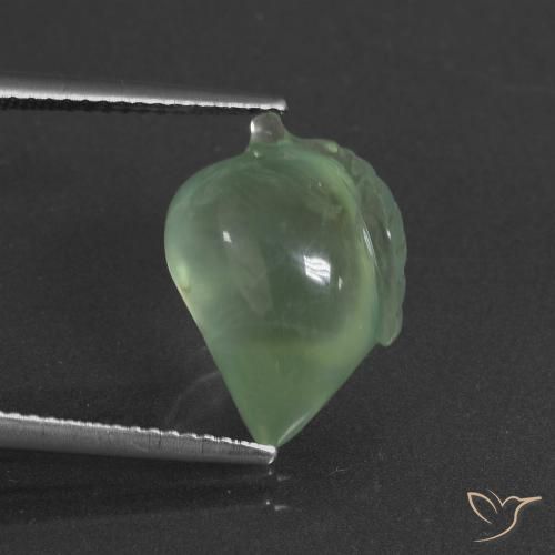 9.17ct Natural Verde pera Prehnite, Elegante, Translúcido