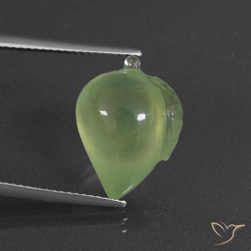 10.93ct Natural Verde amarillento Prehnite, Elegante, Translúcido