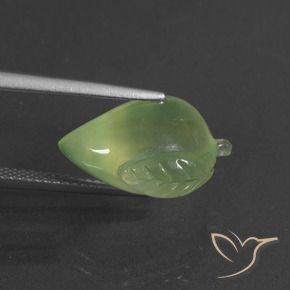 Prehnite Verde amarillento natural de 10.93 ct, Elegante, Translúcido