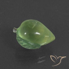 Prehnite Verde medio natural de 11.03 ct, Elegante, Translúcido