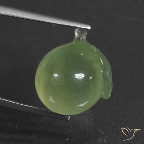 12.94ct Natural Verde amarillento Prehnite, Elegante, Translúcido