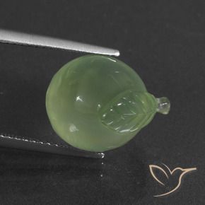 Prehnite Verde amarillento natural de 12.94 ct, Elegante, Translúcido