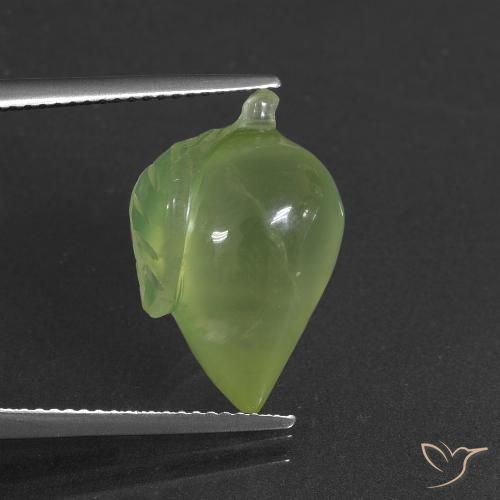 12.14ct Natural Verde cálido Prehnite, Elegante, Translúcido