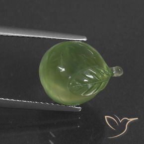 Prehnite Verde medio natural de 9.99 ct, Elegante, Translúcido