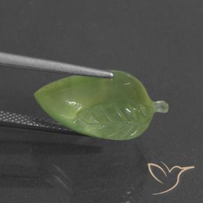 Prehnite Verde lima natural de 11.64 ct, Elegante, Translúcido