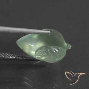 Prehnite Verde claro natural de 11.81 ct, Elegante, Translúcido