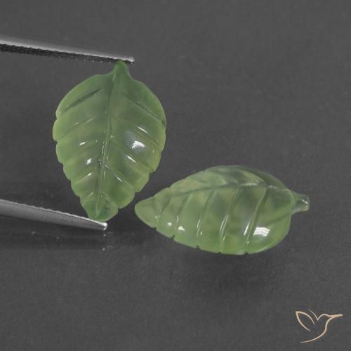 13.24ctw Natural Verde pera pálido Prehnite, Elegante, Translúcido