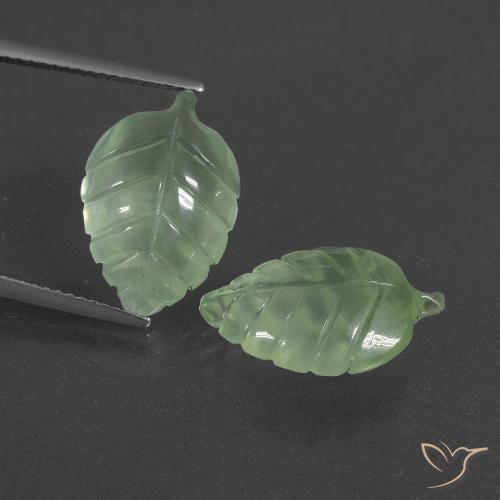 13.08ctw Natural Verde cálido Prehnite, Elegante, Translúcido