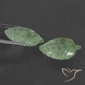 Gemas de Prehnite Verde cálido natural de 13.08 ct, Elegante, Translúcido