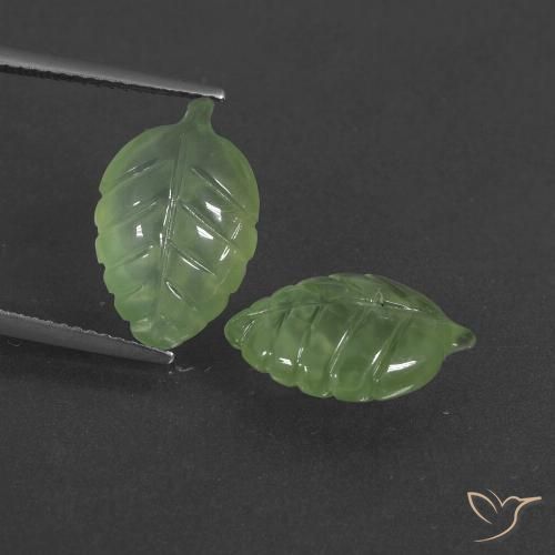 9.72ctw Natural Verde pera Prehnite, Elegante, Translúcido