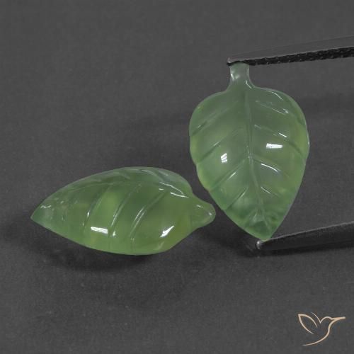 8.07ctw Natural Verde pera Prehnite, Elegante, Translúcido