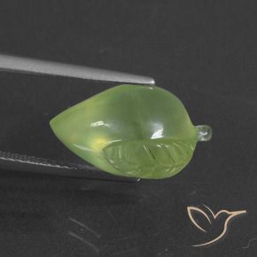 Prehnite Verde amarillento natural de 9.94 ct, Elegante, Translúcido