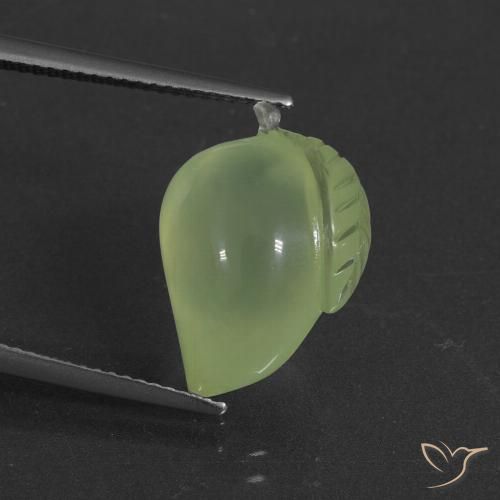 12.21ct Natural Verde pera pálido Prehnite, Elegante, Translúcido