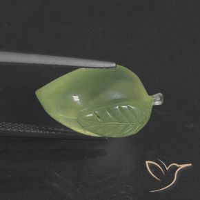 Prehnite Verde pera pálido natural de 12.21 ct, Elegante, Translúcido