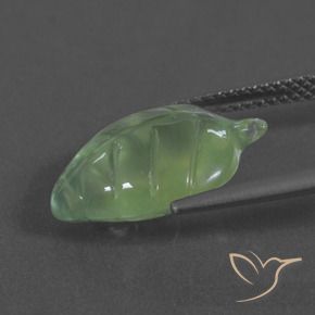 Prehnite Verde pera pálido natural de 6.07 ct, Elegante, Translúcido