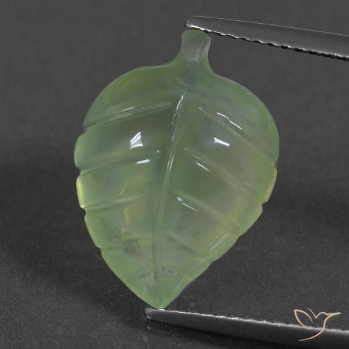 Prehnita verde natural de 6,83 ct, forma elegante, translúcido