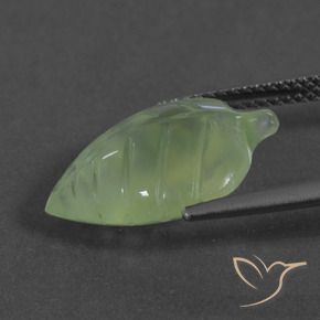 Prehnita verde natural de 6,83 ct, forma elegante, translúcido