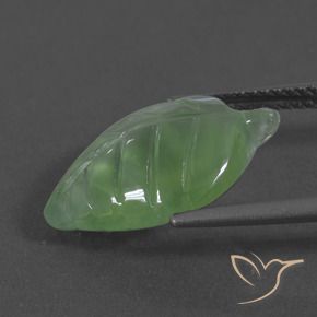 Prehnite Verde pera natural de 6.66 ct, Elegante, Translúcido