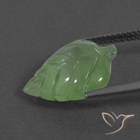 Prehnite Verde pera natural de 6.27 ct, Elegante, Translúcido