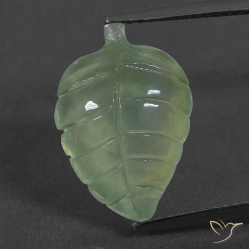 6.83ct Natural Verde pera pálido Prehnite, Elegante, Translúcido