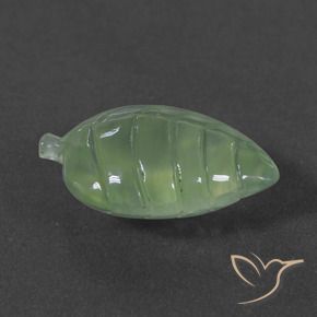 Prehnite Verde pera pálido natural de 6.83 ct, Elegante, Translúcido