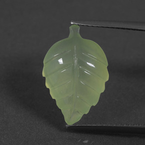 Prehnita verde natural de 5,65 ct, forma elegante, translúcido