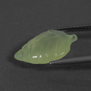 Prehnita verde natural de 5,65 ct, forma elegante, translúcido
