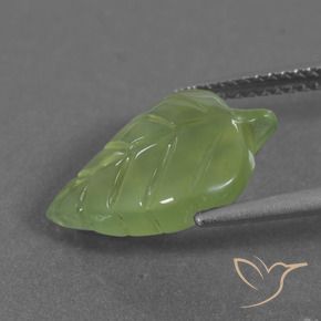 Prehnite Verde cálido natural de 5.65 ct, Elegante, Translúcido
