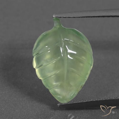 5.49ct Natural Verde pera pálido Prehnite, Elegante, Translúcido