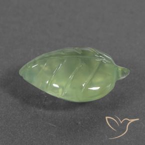 Prehnite Verde pera pálido natural de 5.49 ct, Elegante, Translúcido