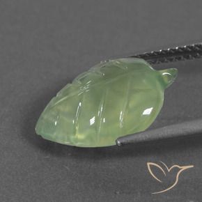 Prehnite Verde pera pálido natural de 5.49 ct, Elegante, Translúcido