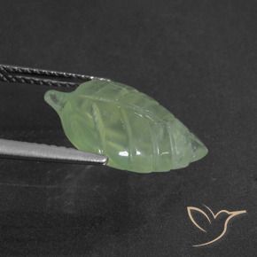Prehnite Verde pera pálido natural de 5.15 ct, Elegante, Translúcido