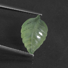Prehnita verde natural de 4,34 ct, forma elegante, translúcido