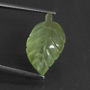 Prehnita verde natural de 5,83 ct, forma elegante, translúcido