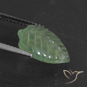 Prehnite Verde pino claro natural de 4.40 ct, Elegante, Translúcido