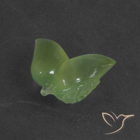 Prehnite Verde medio natural de 11.48 ct, Elegante, Translúcido