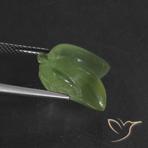 Prehnite Verde cálido natural de 9.97 ct, Elegante, Translúcido