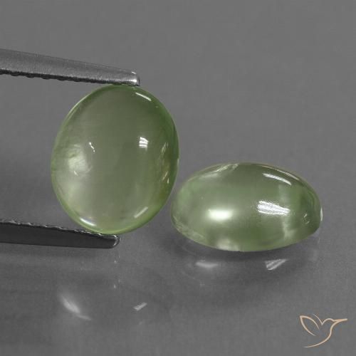 2.85ctw Natural Verde claro Prehnite, Ovalada, Transparente