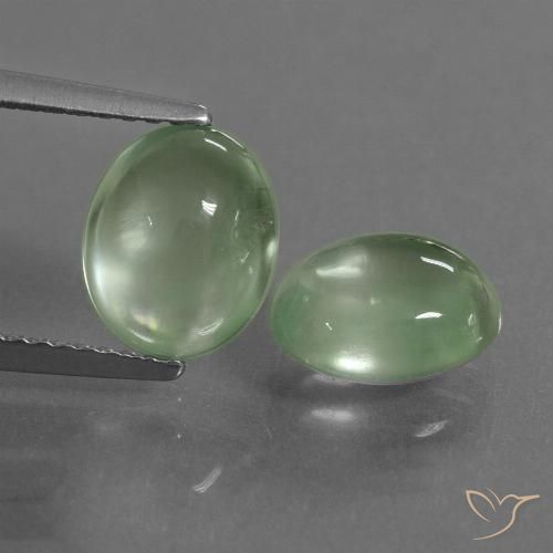3.79ctw Natural Verde pera claro Prehnite, Ovalada, Transparente